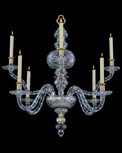 JEROM JOHNSON A GEORGE II CUT GLASS CHANDELIER ATTRIBUTED TO JEROM JOHNSON
