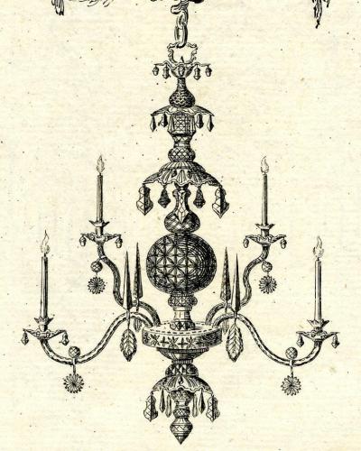 JEROM JOHNSON A GEORGE II CUT GLASS CHANDELIER ATTRIBUTED TO JEROM JOHNSON