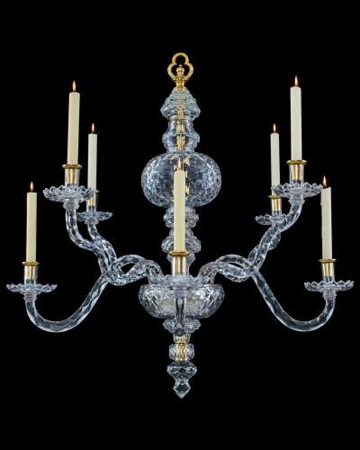 JEROM JOHNSON A GEORGE II CUT GLASS CHANDELIER ATTRIBUTED TO JEROM JOHNSON
