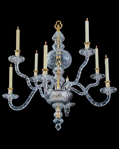 JEROM JOHNSON A GEORGE II CUT GLASS CHANDELIER ATTRIBUTED TO JEROM JOHNSON