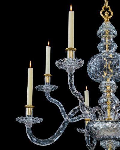 JEROM JOHNSON A GEORGE II CUT GLASS CHANDELIER ATTRIBUTED TO JEROM JOHNSON