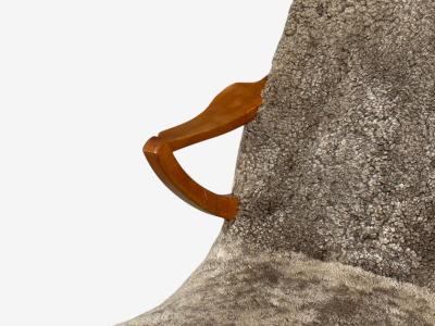 JIO M bler Chaise Lounge Gray Shearling Elm Sweden 1960s