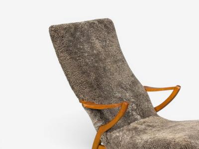 JIO M bler Chaise Lounge Gray Shearling Elm Sweden 1960s