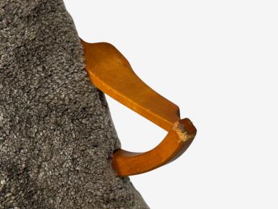 JIO M bler Chaise Lounge Gray Shearling Elm Sweden 1960s