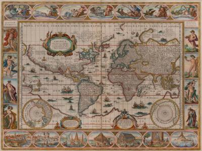 JOHANNES BLAEU Set of World Four Continents BLAEU Johannes 