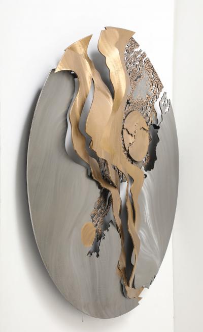 JOHN RICHEN Desert Serenade Large Bronze Steel 45 Disc Sculpture 1 15