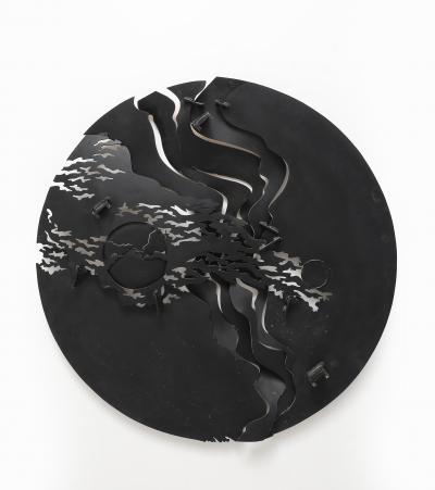 JOHN RICHEN Desert Serenade Large Bronze Steel 45 Disc Sculpture 1 15