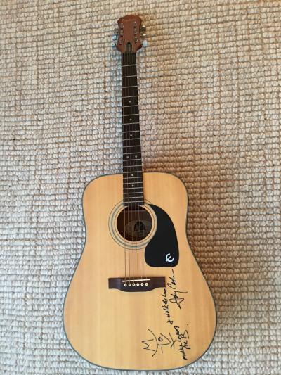 JOHNNY CASH AND BONO AUTOGRAPHED ACOUSTIC GIBSON GUITAR