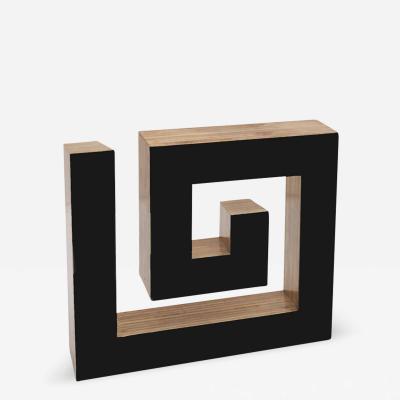 JOSECHO L PEZ LLORENS Josecho L pez Llorens Geometric Black Lacquered Pine Wood Spiral 11008 Sculpture