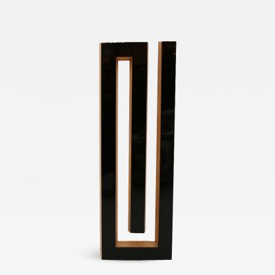 JOSECHO L PEZ LLORENS Josecho L pez Llorens Geometric Black Lacquered Pine Wood Spiral Sculpture