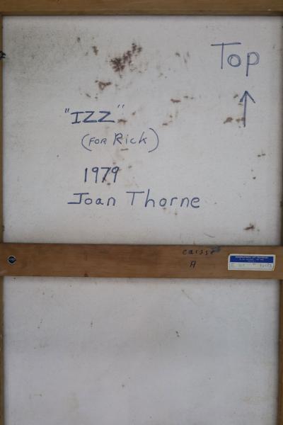 JOan Thorne Joan Thorne born 1943 Izz Oil on Canvas 1979 83 x 68 