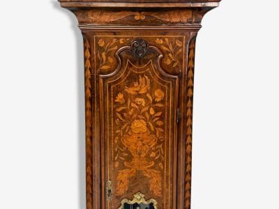 JP Kroese Dutch Baroque Marquetry Moon Face Dial Grandfather Clock 18th C