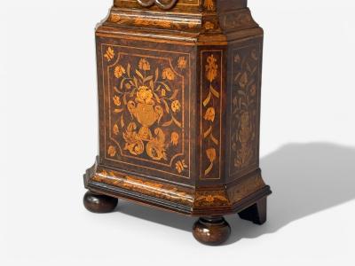 JP Kroese Dutch Baroque Marquetry Moon Face Dial Grandfather Clock 18th C