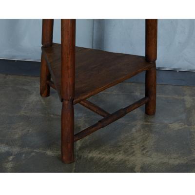 JW Custom Line Cricket Table with a dark finish