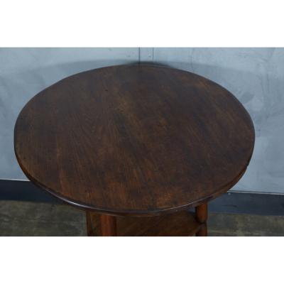 JW Custom Line Cricket Table with a dark finish