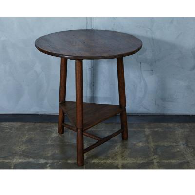 JW Custom Line Cricket Table with a dark finish