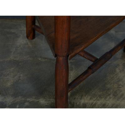 JW Custom Line Cricket Table with a dark finish