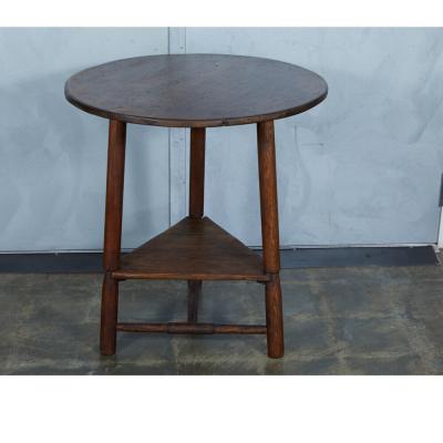 JW Custom Line Cricket Table with a dark finish