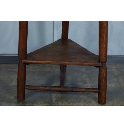 JW Custom Line Cricket Table with a dark finish