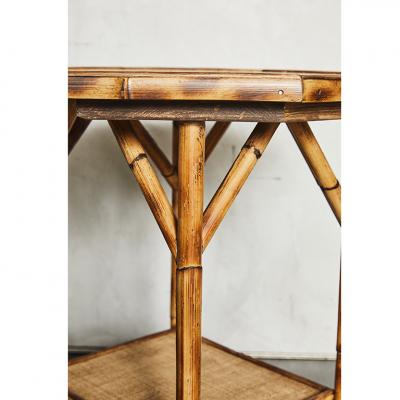 JW Custom Line Octagonal Tiger Bamboo Side Table