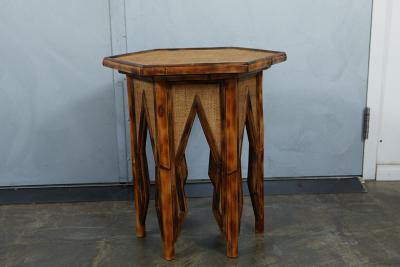 JW Custom Line Tiger Bamboo Hexagonal Side Table