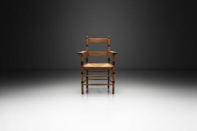 Jac Levee Amsterdamse School Oak Chair by Jac Levee The Netherlands 1930s