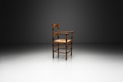 Jac Levee Amsterdamse School Oak Chair by Jac Levee The Netherlands 1930s