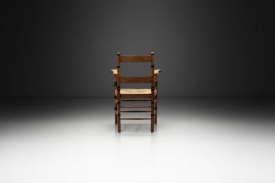 Jac Levee Amsterdamse School Oak Chair by Jac Levee The Netherlands 1930s