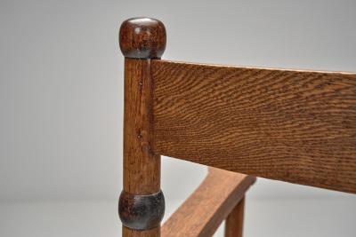Jac Levee Amsterdamse School Oak Chair by Jac Levee The Netherlands 1930s