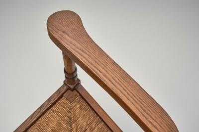 Jac Levee Amsterdamse School Oak Chair by Jac Levee The Netherlands 1930s