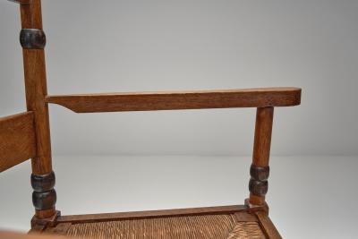 Jac Levee Amsterdamse School Oak Chair by Jac Levee The Netherlands 1930s