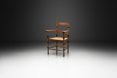 Jac Levee Amsterdamse School Oak Chair by Jac Levee The Netherlands 1930s
