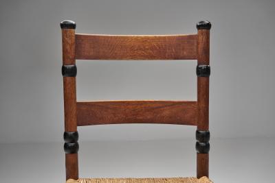 Jac Levee Wood and Wicker Chair by N V Jac Levee The Netherlands Early 20th Century
