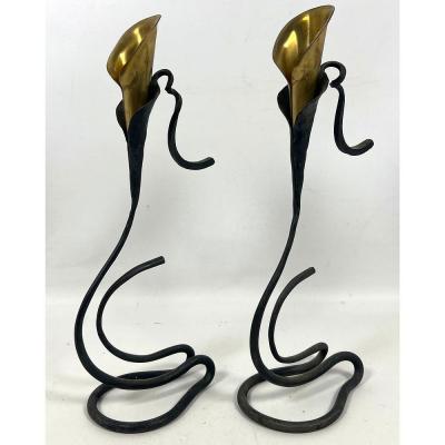 Jack Brubaker Jack Brubaker Calla Lilly Candlesticks