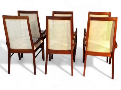 Jack Cartwright 6 Caned Jack Cartwright Dining Chairs for Founders 1960s