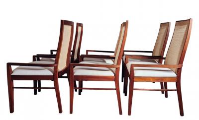 Jack Cartwright 6 Caned Jack Cartwright Dining Chairs for Founders 1960s