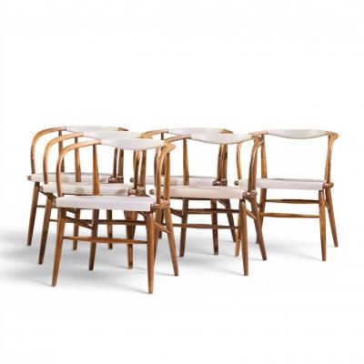 Jack Cartwright Jack Cartwright for Boling Chair Co Mid Century Walnut Dining Chair Set of 6