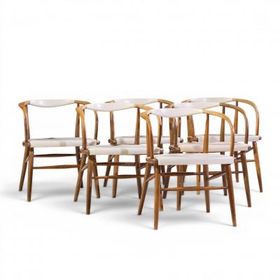 Jack Cartwright Jack Cartwright for Boling Chair Co Mid Century Walnut Dining Chair Set of 6