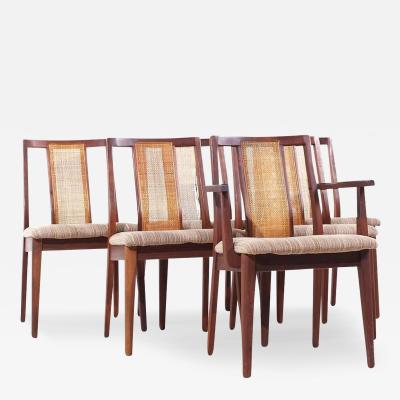 Jack Cartwright Jack Cartwright for Founders MCM Walnut and Cane Dining Chairs Set of 6