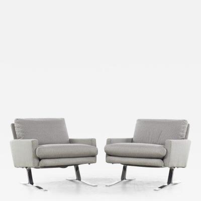 Jack Cartwright Jack Cartwright for Founders Mid Century Chrome Lounge Chairs Pair