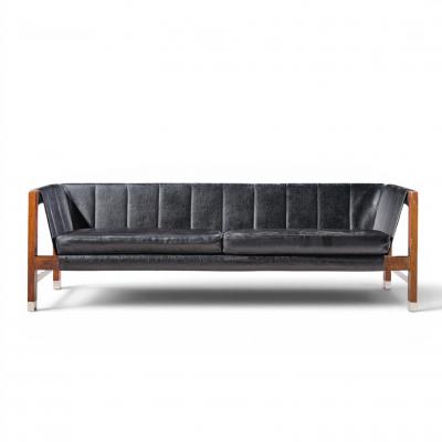 Jack Cartwright Jack Cartwright for Founders Mid Century Rosewood Leather Sling Sofa