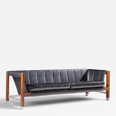 Jack Cartwright Jack Cartwright for Founders Mid Century Rosewood Leather Sling Sofa