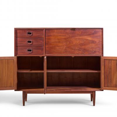 Jack Cartwright Jack Cartwright for Founders Mid Century Walnut and Cane Bar Cabinet