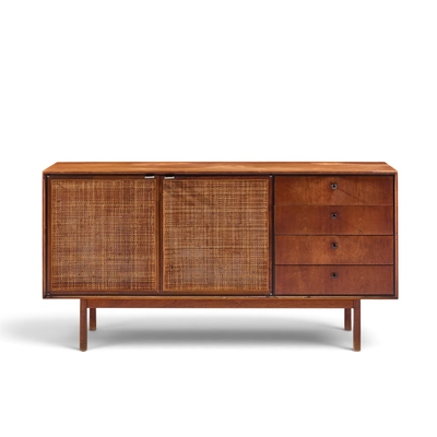 Jack Cartwright Jack Cartwright for Founders Mid Century Walnut and Cane Credenza