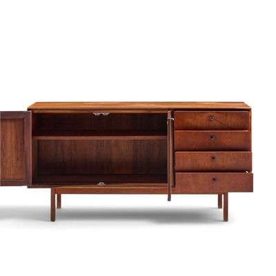 Jack Cartwright Jack Cartwright for Founders Mid Century Walnut and Cane Credenza