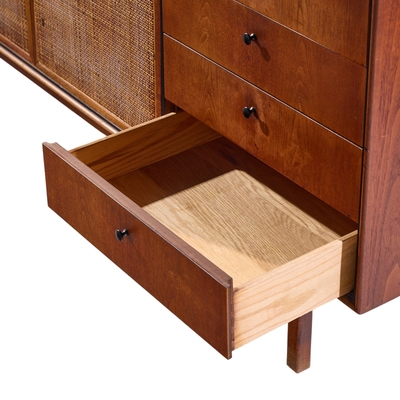 Jack Cartwright Jack Cartwright for Founders Mid Century Walnut and Cane Credenza