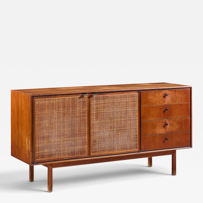 Jack Cartwright Jack Cartwright for Founders Mid Century Walnut and Cane Credenza