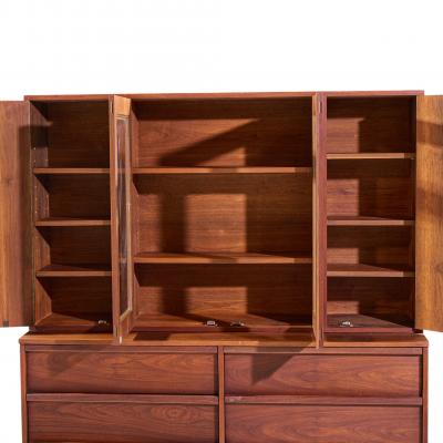 Jack Cartwright Jack Cartwright for Founders Style Mid Century Walnut Credenza with Hutch