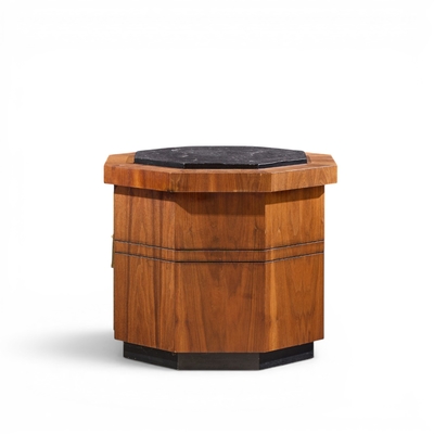 Jack Cartwright Jack Cartwright for Founders Style Mid Century Walnut Slate Side Table Pair