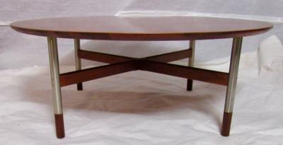 Jack Cartwright Midcentury Walnut and Steel Coffee Table Jack Cartwright for Founders